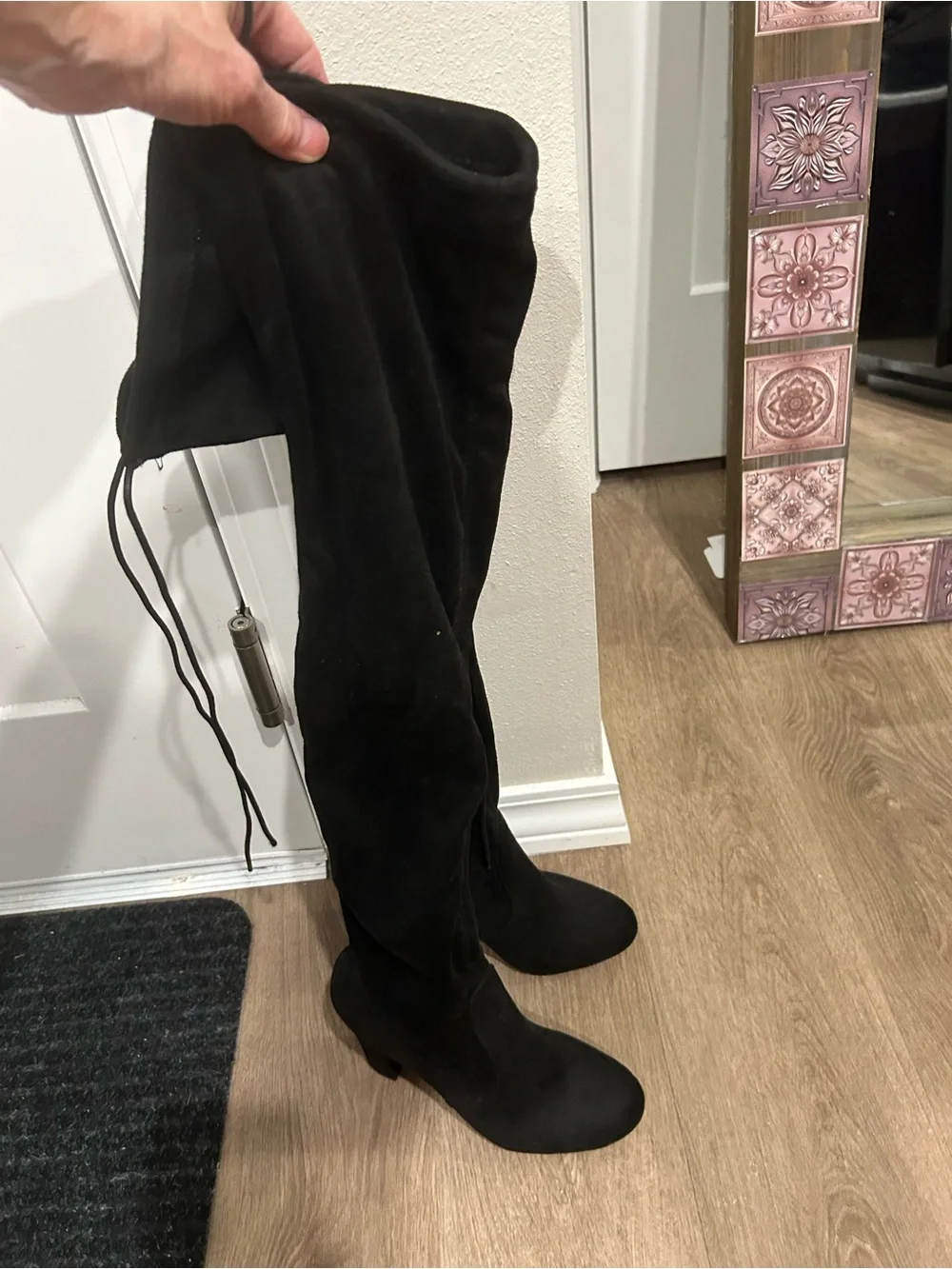 Black Over-the-Knee Lace-Up Women’s Boots
